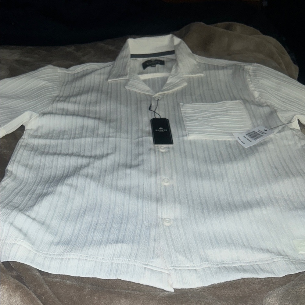 Men saints button down shirts dressy